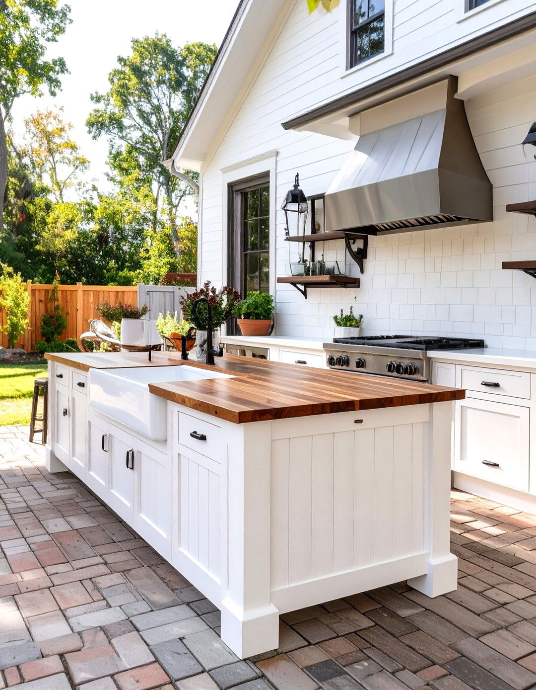 Outdoor Kitchen with a Beverage Station - 30 outdoor kitchen designs