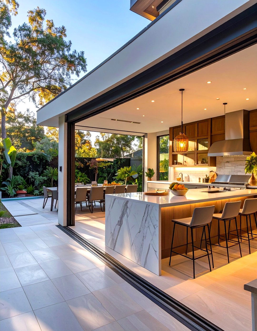 Outdoor Kitchen with a Pass Through Window - 30 outdoor kitchens ideas