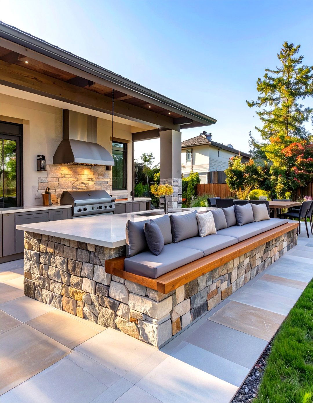 Outdoor Kitchen with a Pass Through Window - 30 outdoor kitchen designs