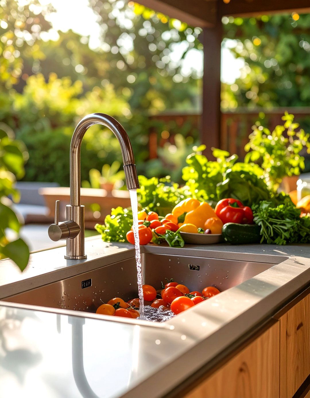 Outdoor Kitchen with a Sink - 30 simple outdoor kitchen ideas