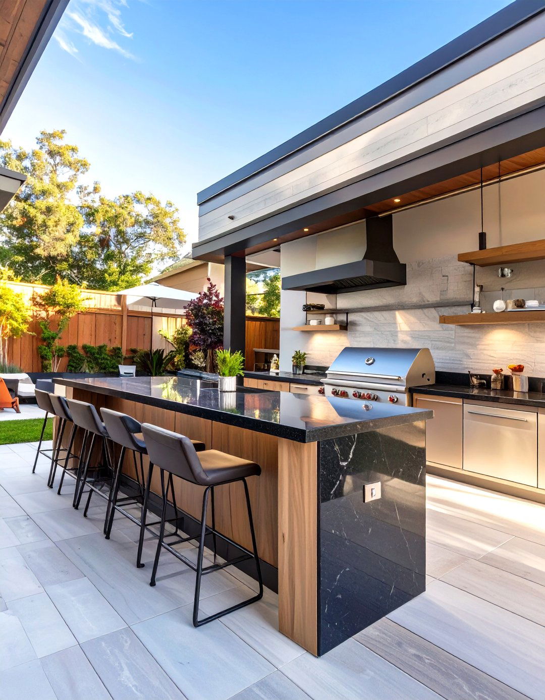 Outdoor Kitchen with a Television - 30 outdoor kitchen designs