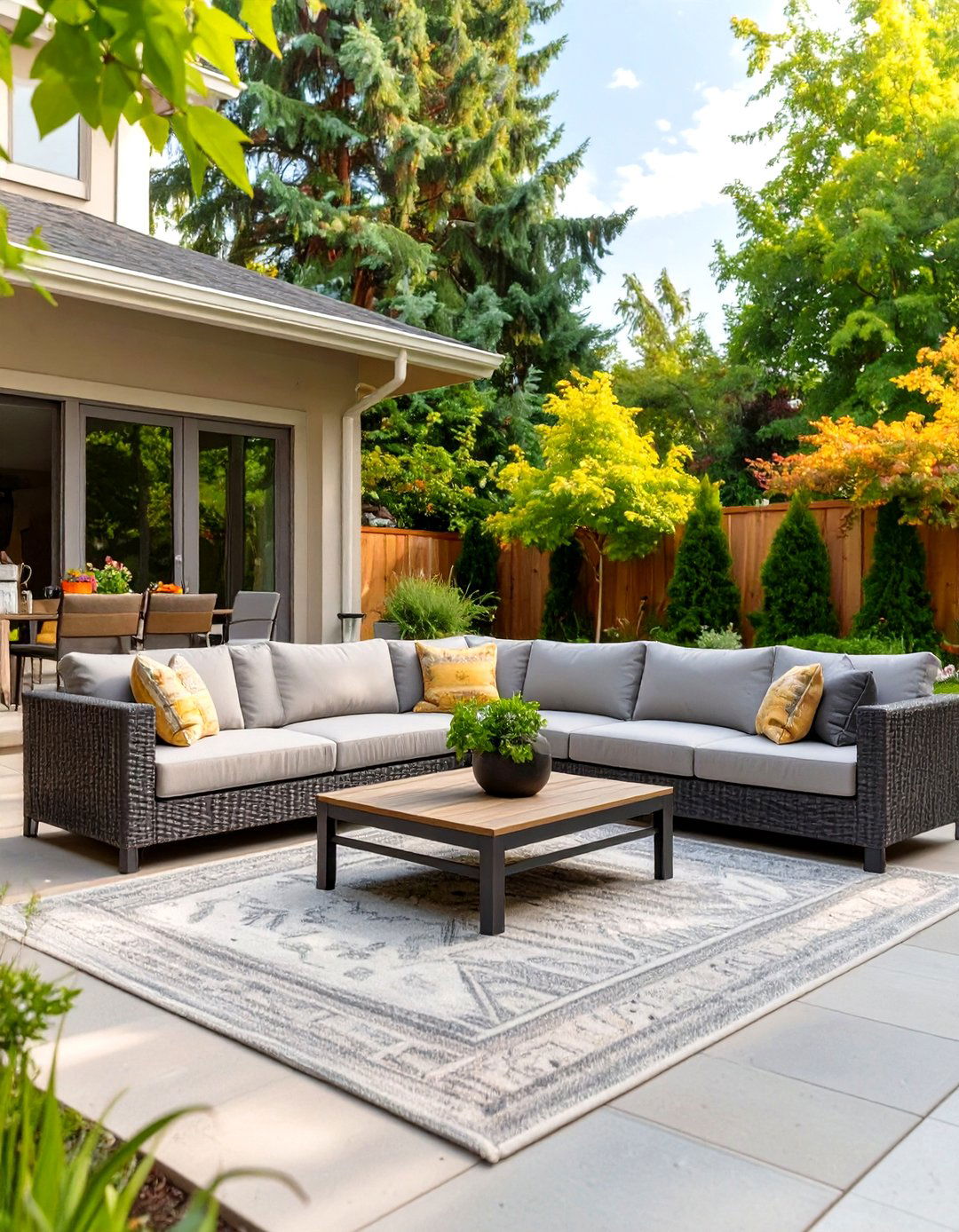 Outdoor Living Room with All Weather Sectional - 30 outdoor living space ideas