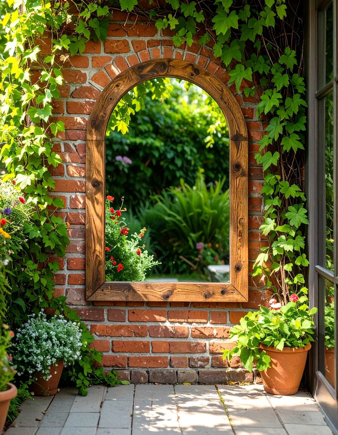 Outdoor Mirror to Create Depth - 30 outdoor decor ideas