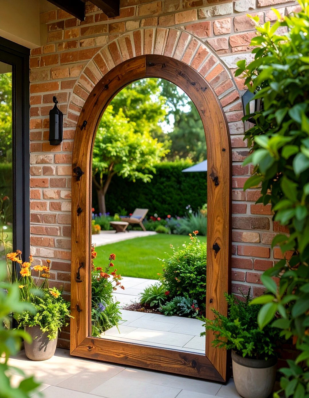 Outdoor Mirror to Enlarge Your Backyard - 30 simple backyard ideas
