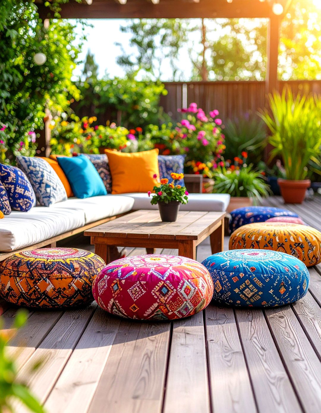Outdoor Poufs and Floor Cushions - 30 patio furniture ideas