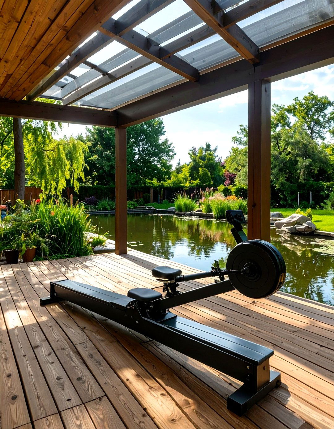 Outdoor Rowing Machine Deck - 30 outdoor gym ideas