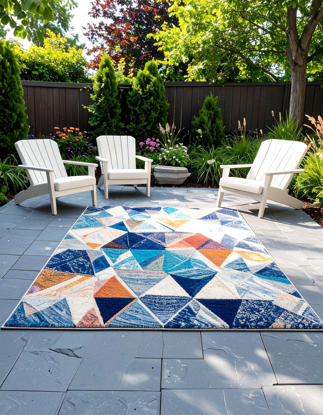 Outdoor Rug Over Pavers - 30 small backyard ideas no grass