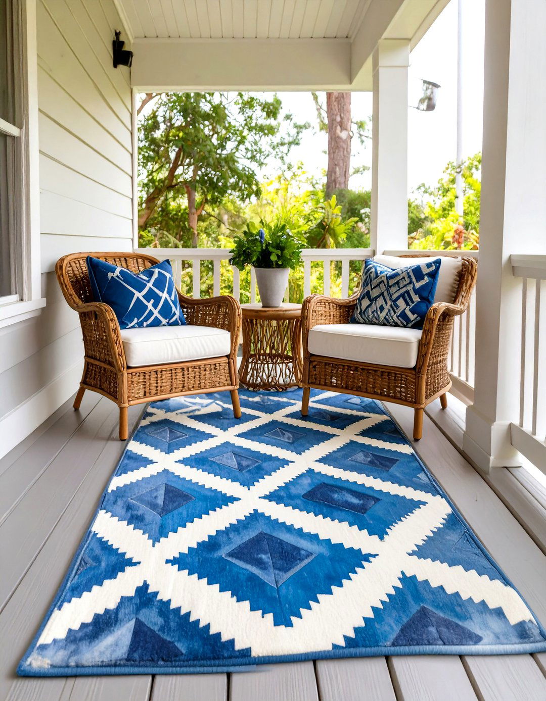 Outdoor Rug to Define a Small Porch - 30 small porch decorating ideas