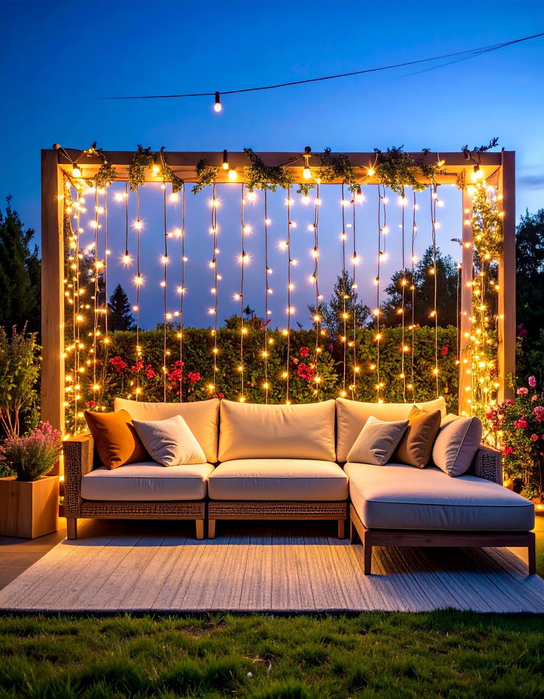 Outdoor String Light Vertical Curtain - 30 outdoor string light ideas