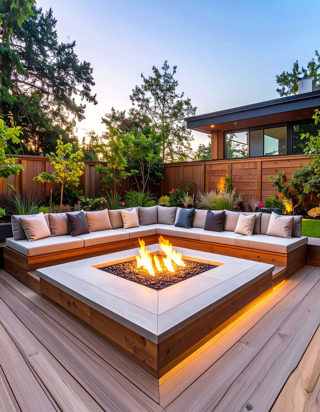 Outdoor Sunken Living Room with a Fire Pit - 30 sunken living room ideas