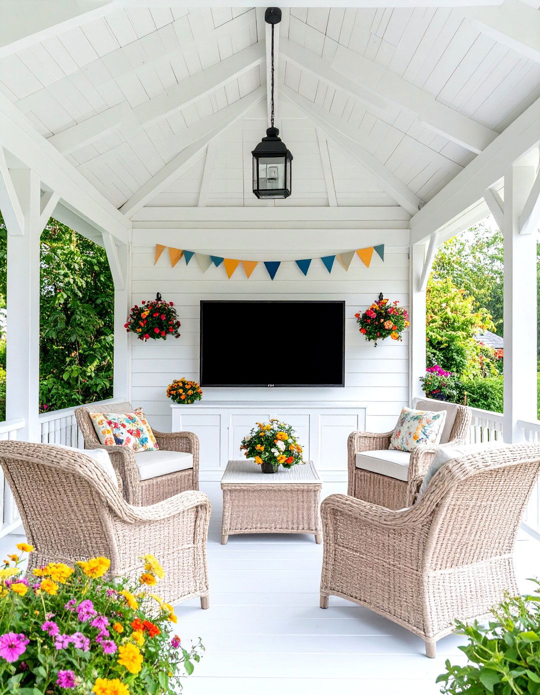 Outdoor TV Mount on a Gazebo Wall - 30 outdoor tv mount ideas