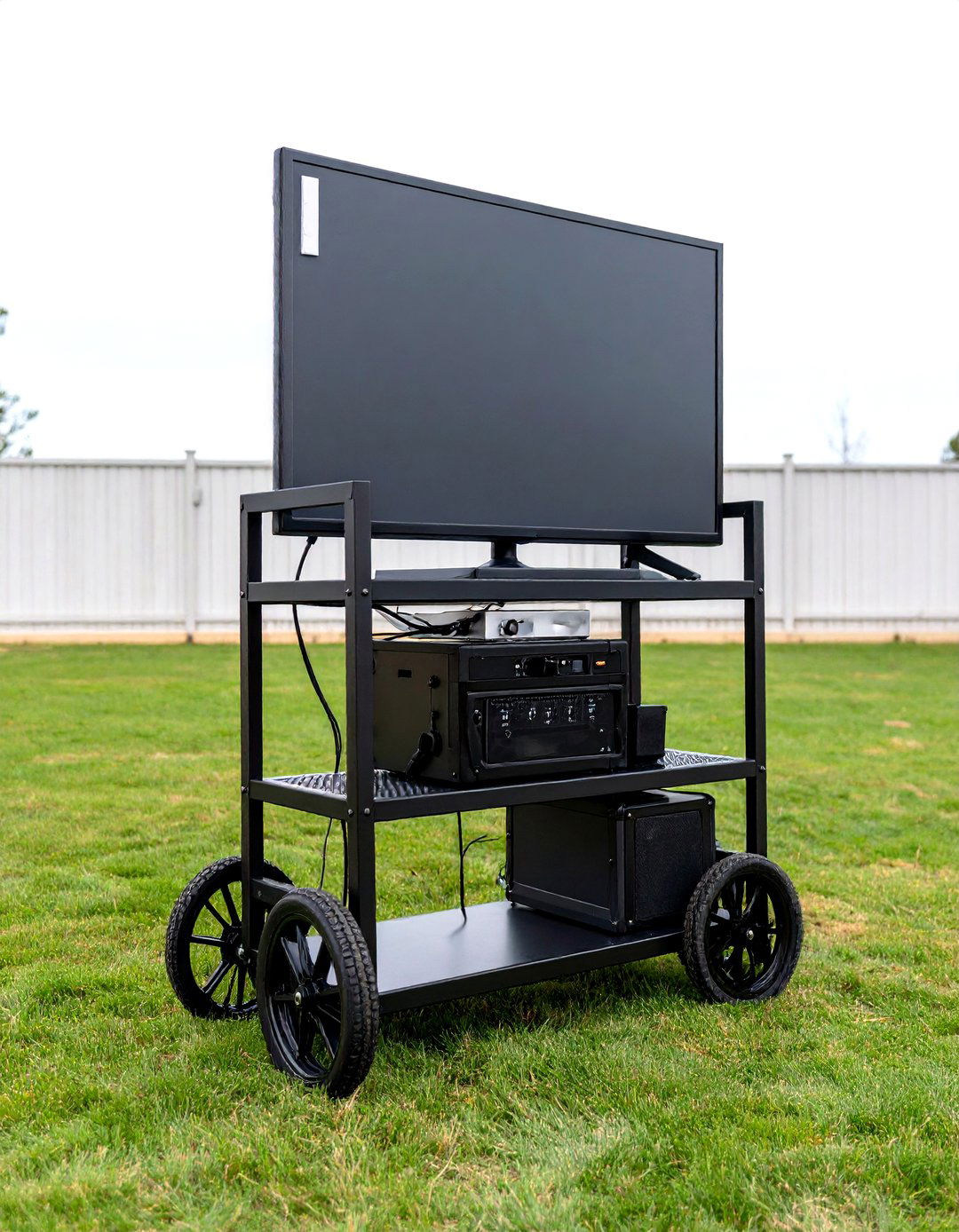 Outdoor TV Mount on a Mobile Media Cart - 30 outdoor tv mount ideas