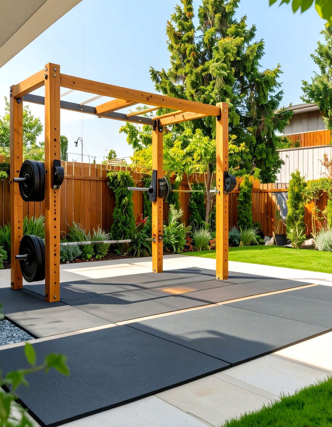 Outdoor Weightlifting Platform - 30 outdoor gym ideas