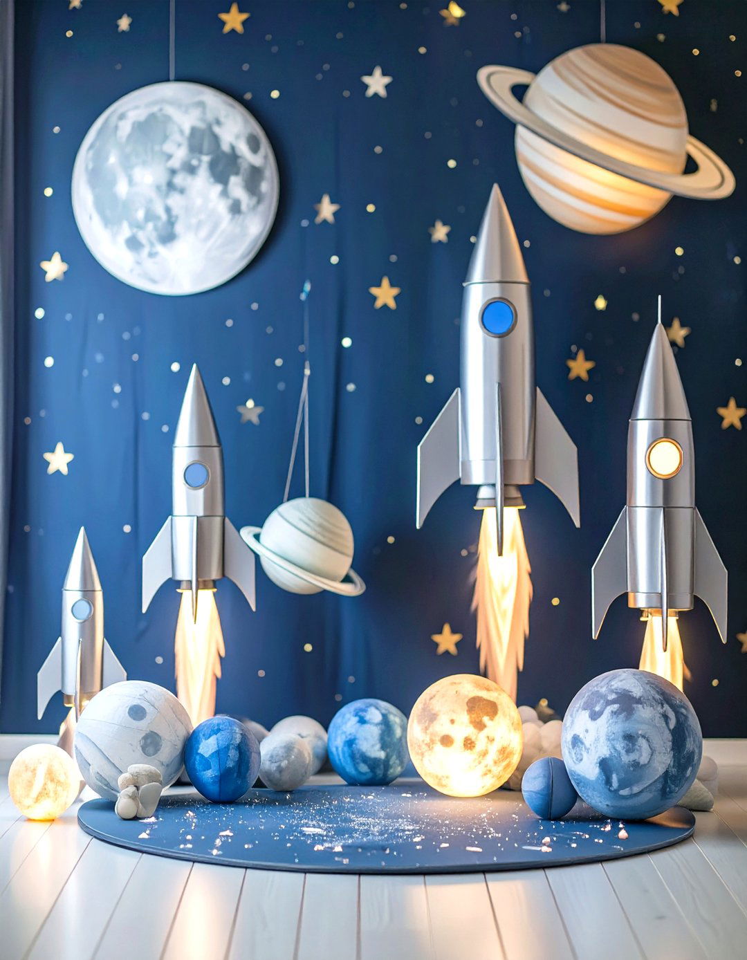 Outer Space Rocket Ship Shower - 30 baby shower ideas for boys