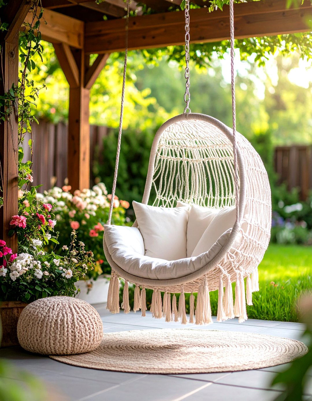 Outside Patio with Hanging Chairs or Swings - 30 outside patio ideas