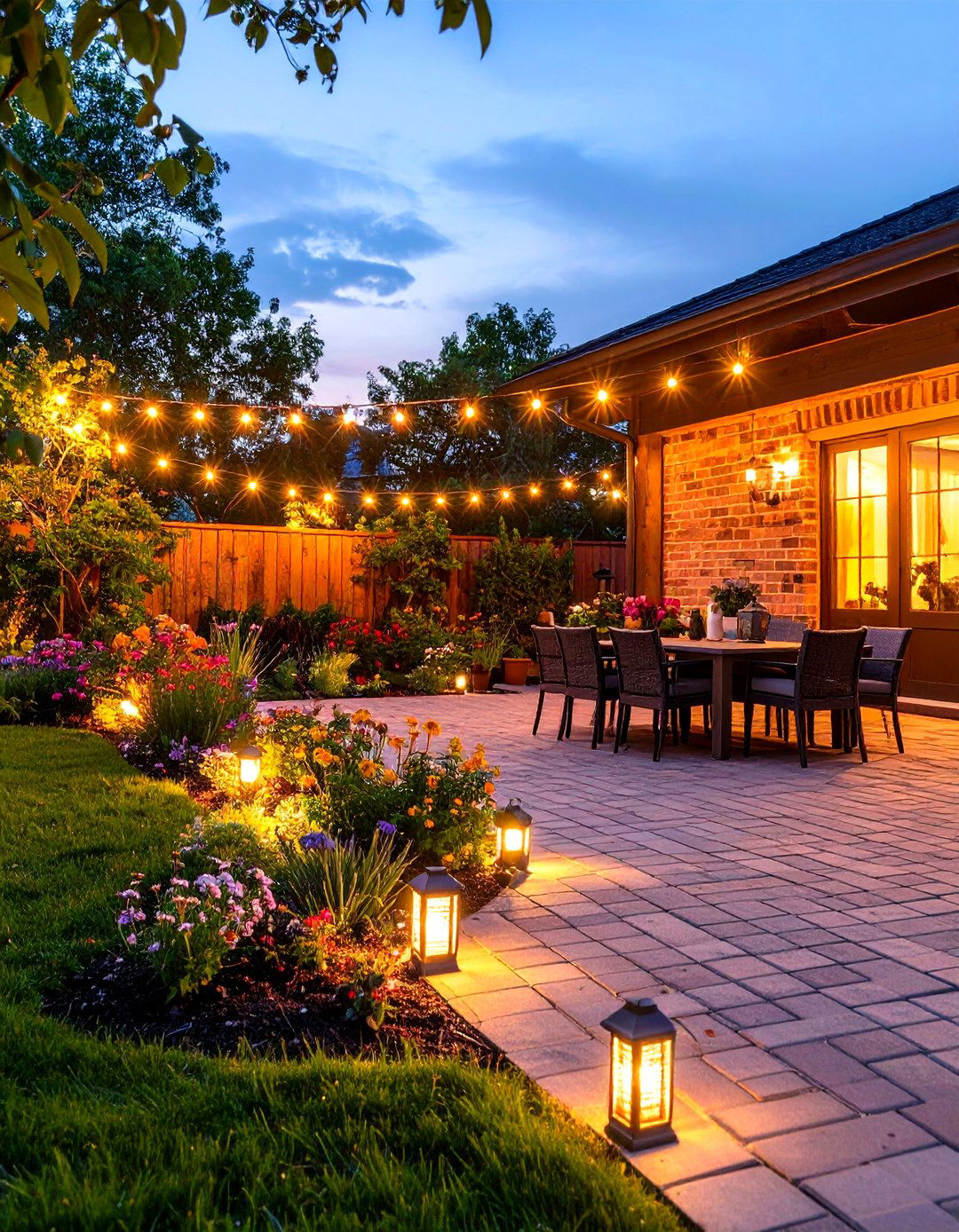 Outside Patio with Solar Powered Lighting - 30 outside patio ideas