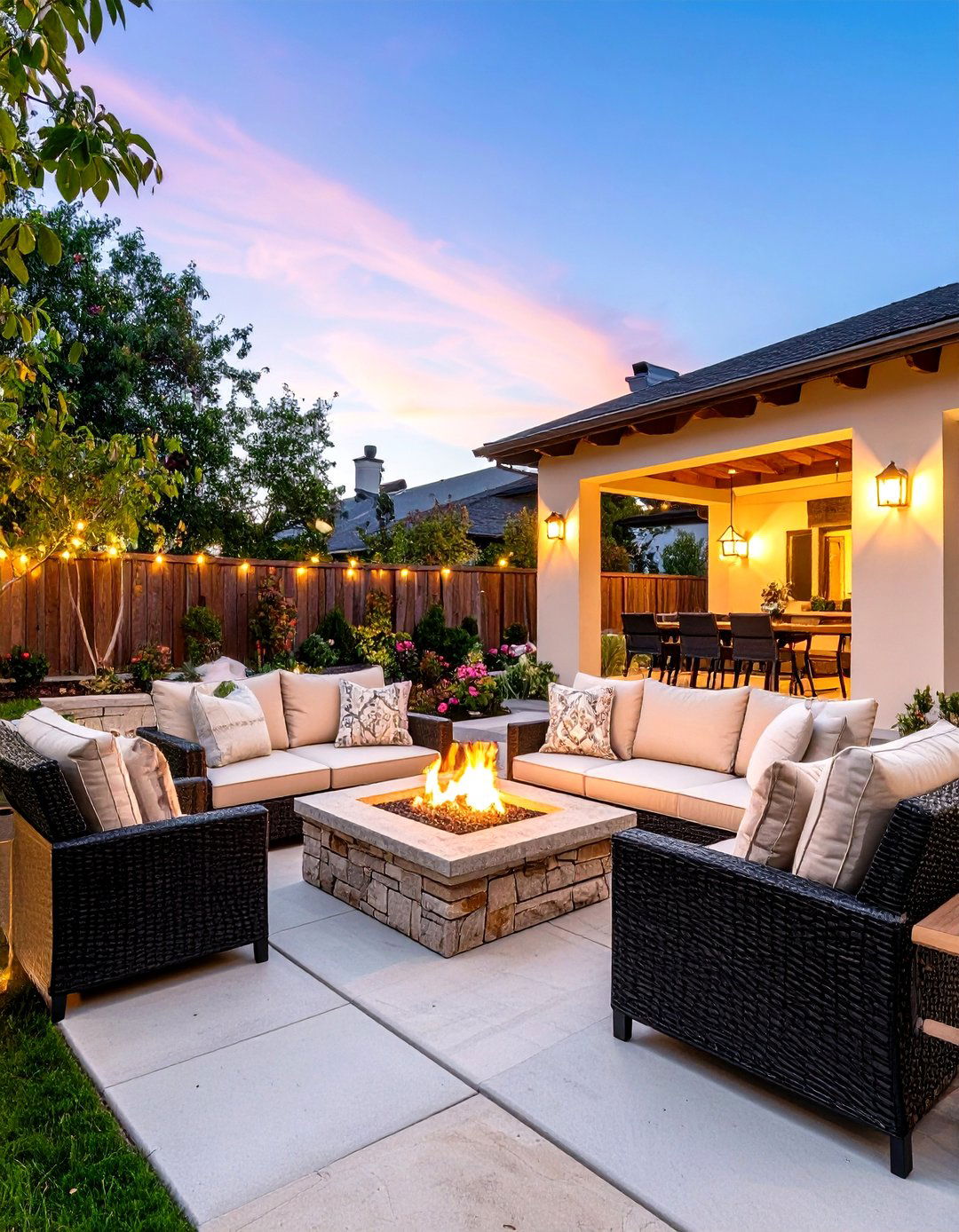 Outside Patio with a Built in Fire Pit - 30 outside patio ideas