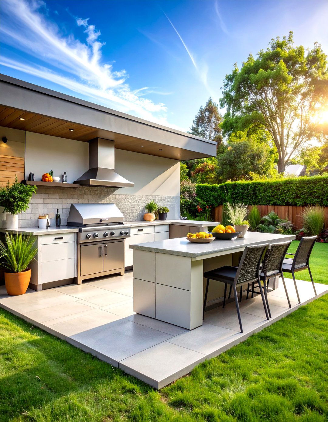 Outside Patio with an Outdoor Kitchen - 30 outside patio ideas