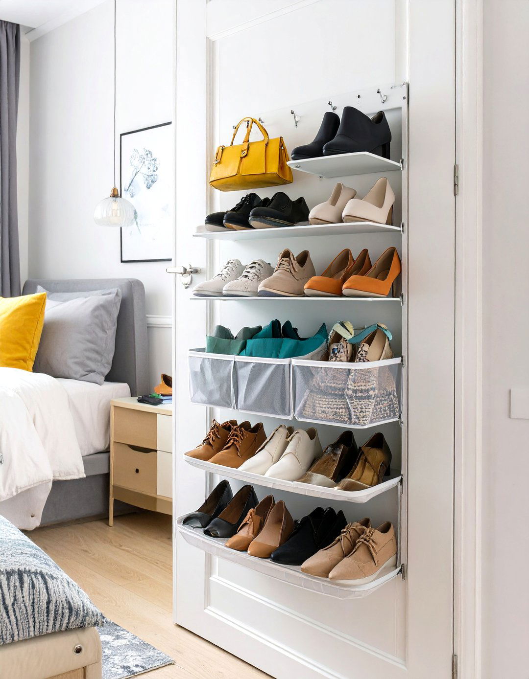 Over the Door Hanging Closet Organizer - 30 small bedroom closet ideas