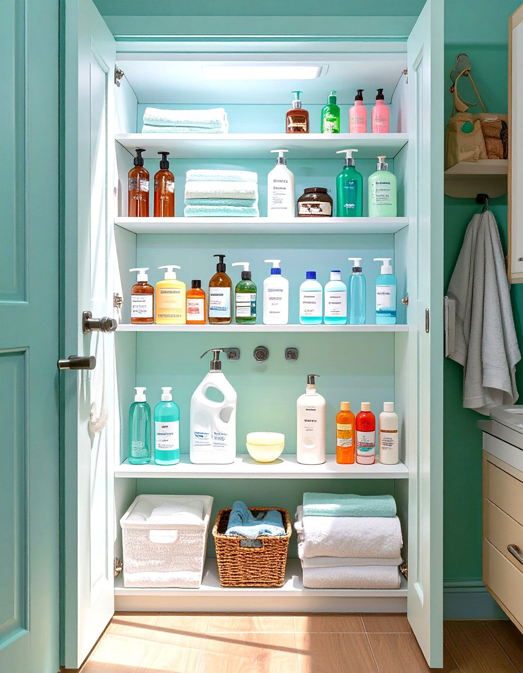Over the Door Shelving Unit - 30 shelves very small bathroom storage ideas