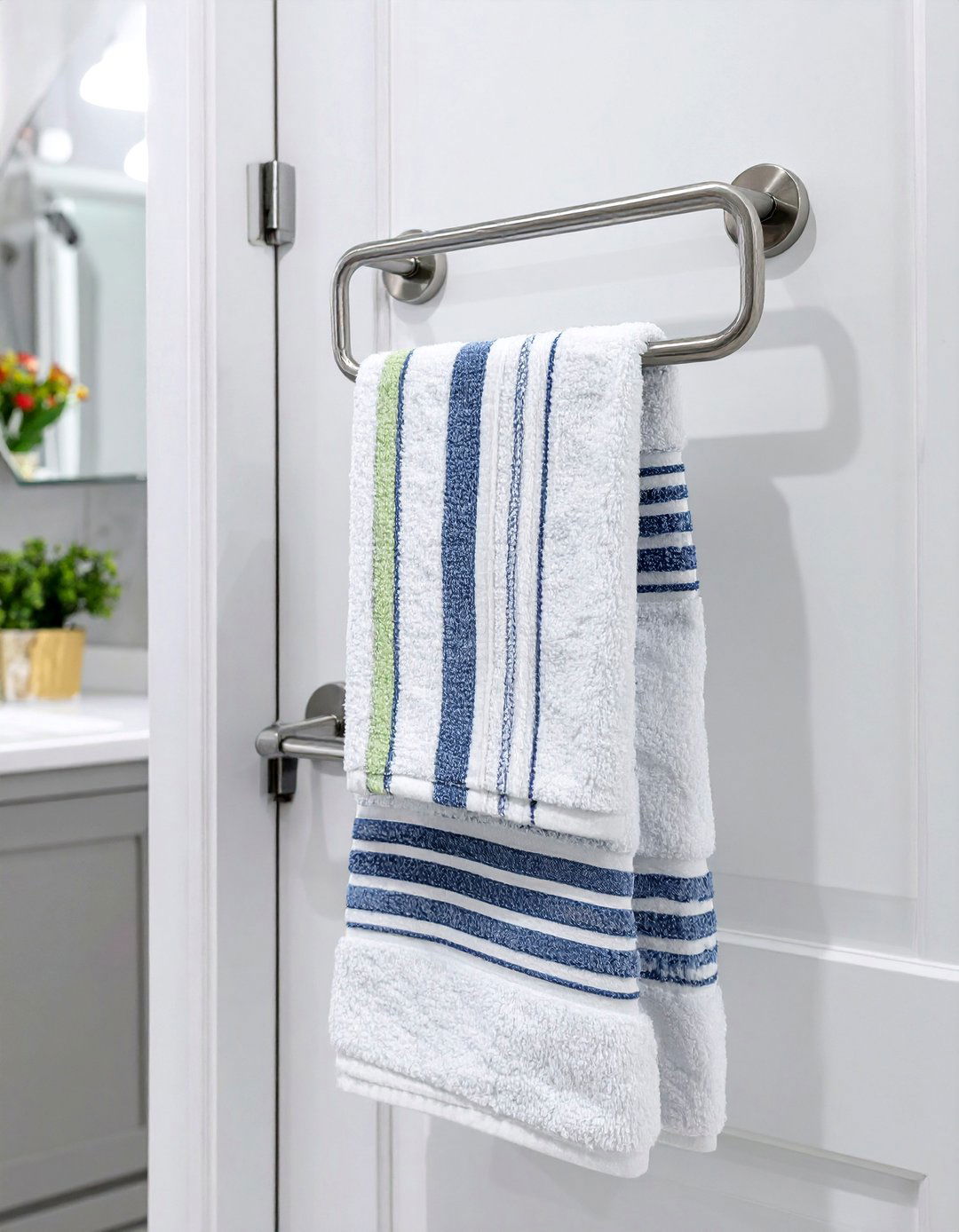 Over the Door Towel Bar Racks - 30 bathroom towel storage ideas