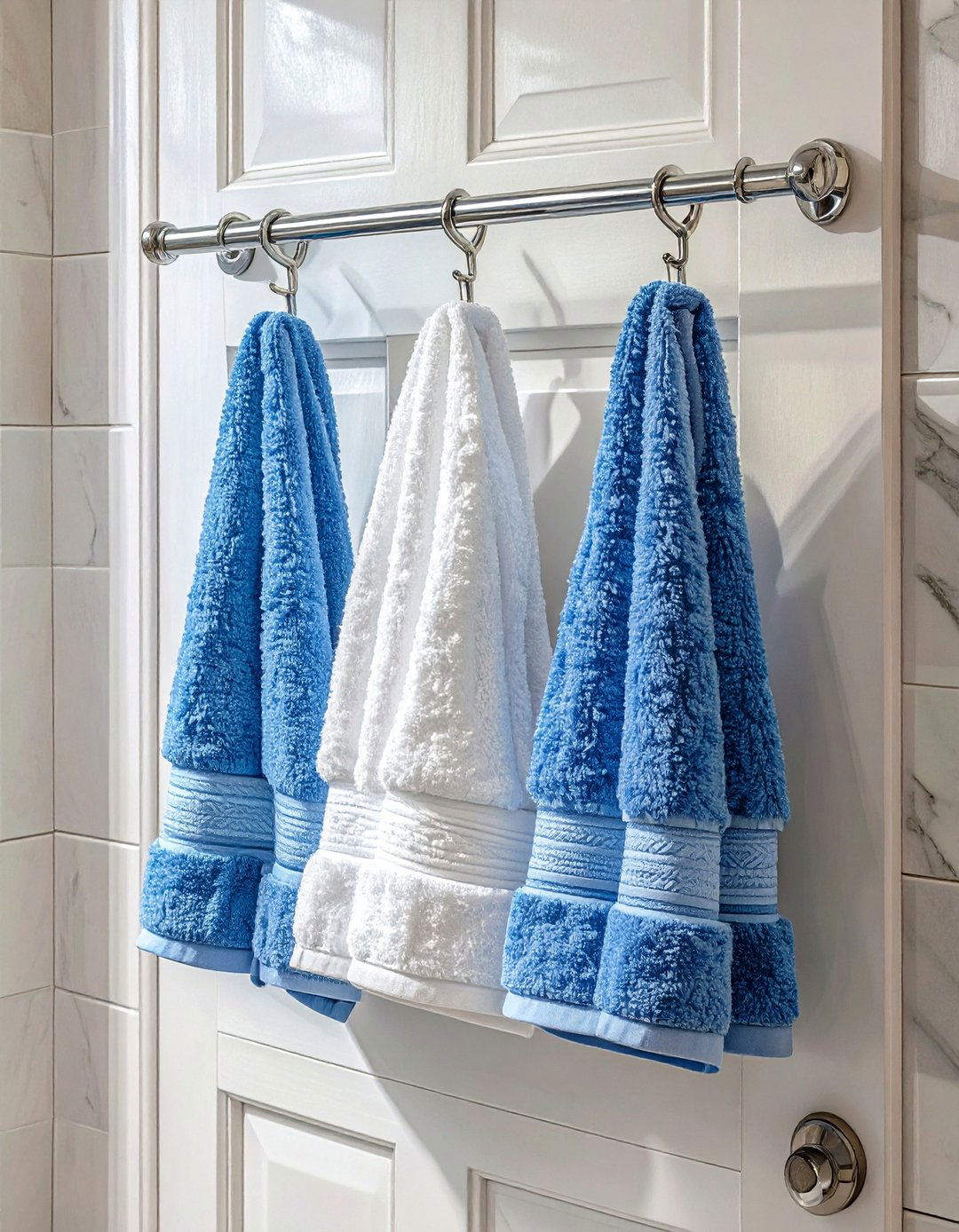 Over the Door Towel Hooks - 30 bathroom towel rack ideas