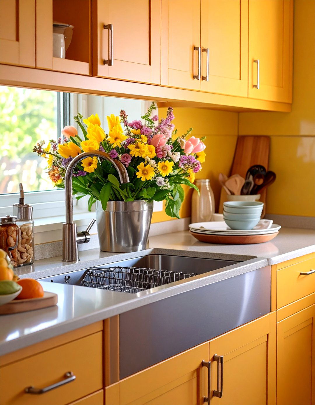 Over the Sink Cabinet with a Dish Rack - 30 kitchen cabinet storage ideas