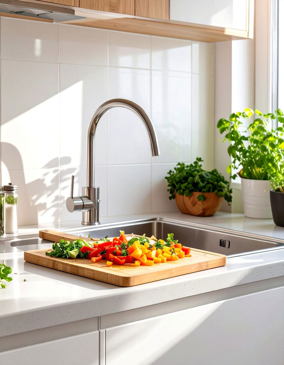 Over the Sink Cutting Boards and Strainers - 30 small apartment kitchen ideas
