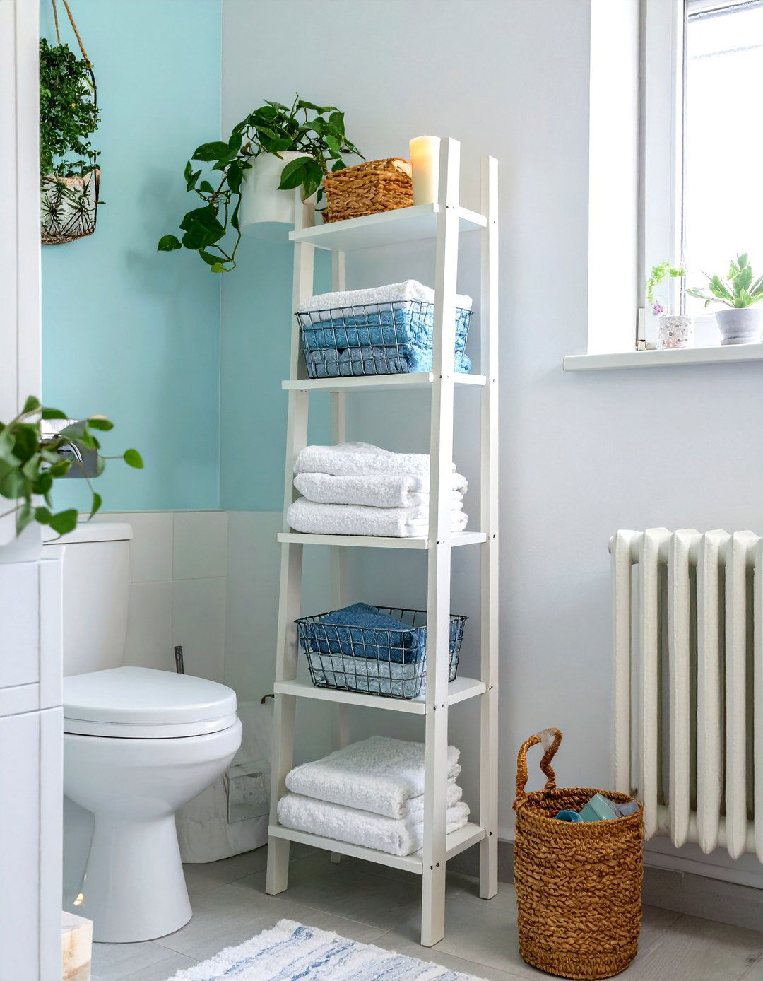 Over the Toilet Storage Ladder - 30 teen bathroom ideas