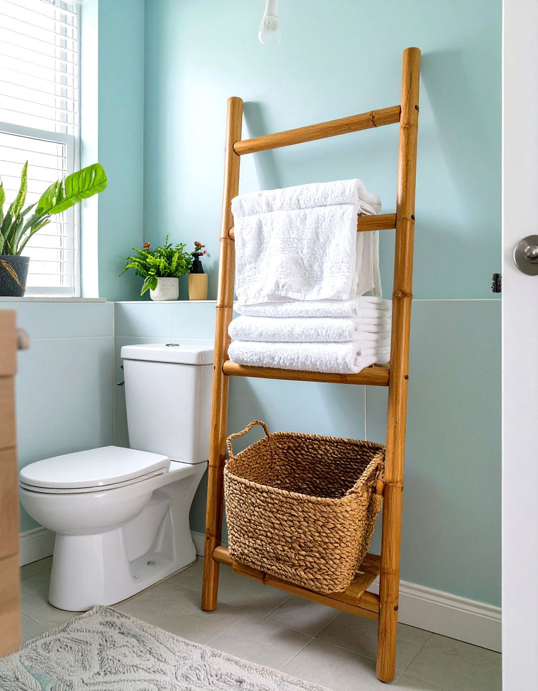 Over the Toilet Storage Ladder - 30 teen girl bathroom ideas