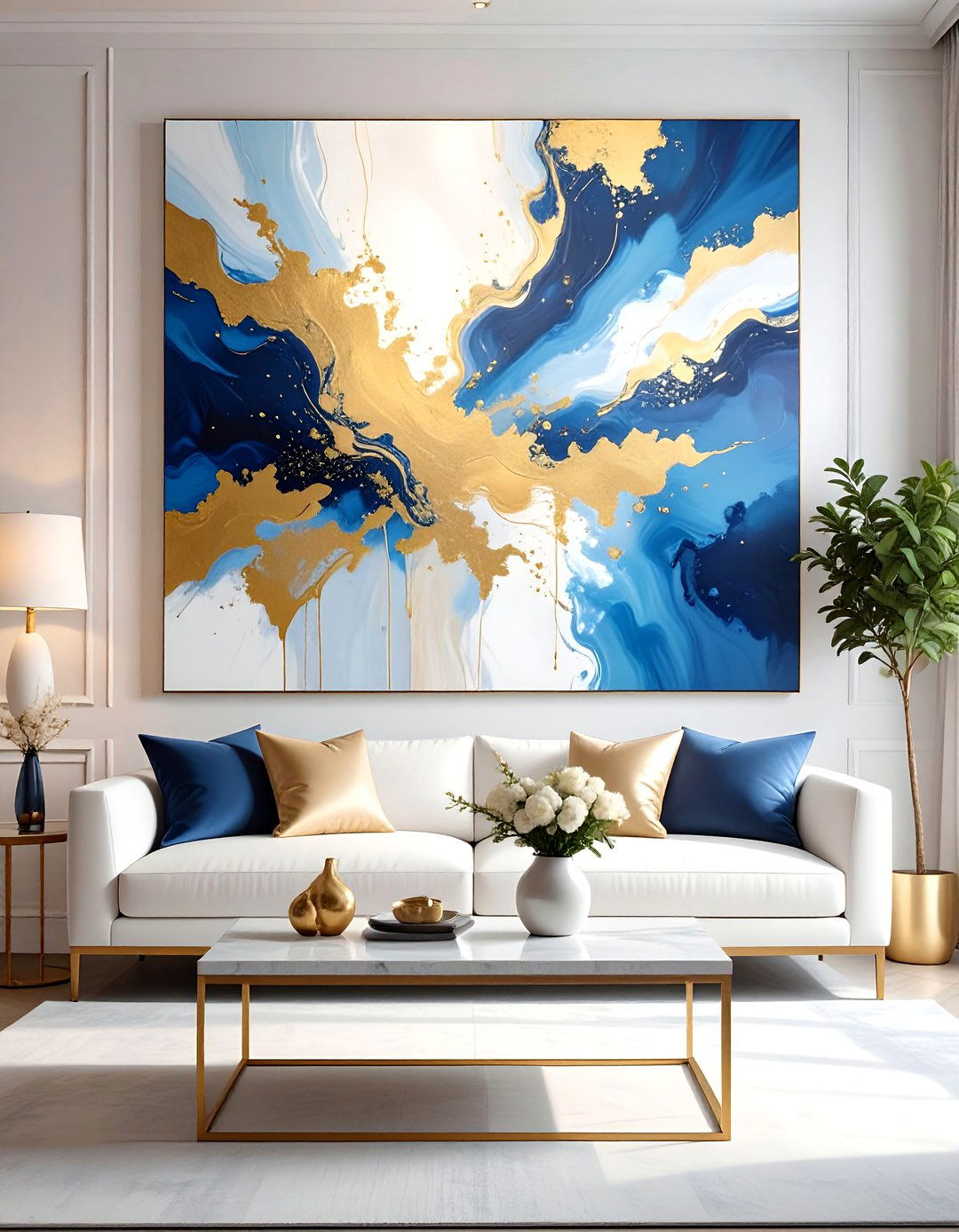 Oversized Abstract Canvas Art - 30 big wall decor ideas