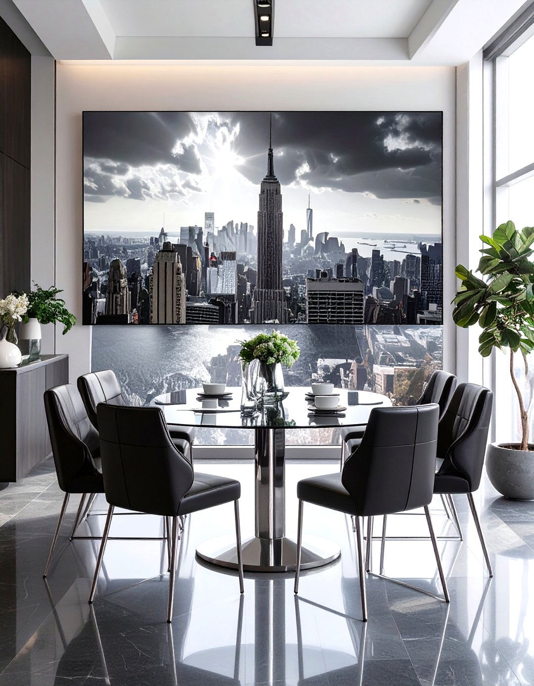 Oversized Black and White Photography - 30 dining room art ideas
