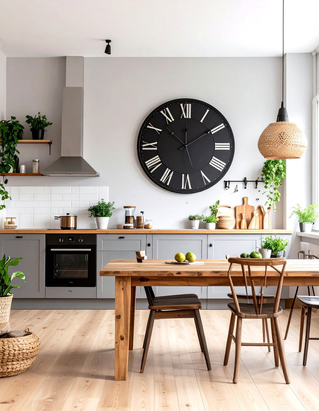 Oversized Kitchen Clock Display - 30 kitchen wall art ideas