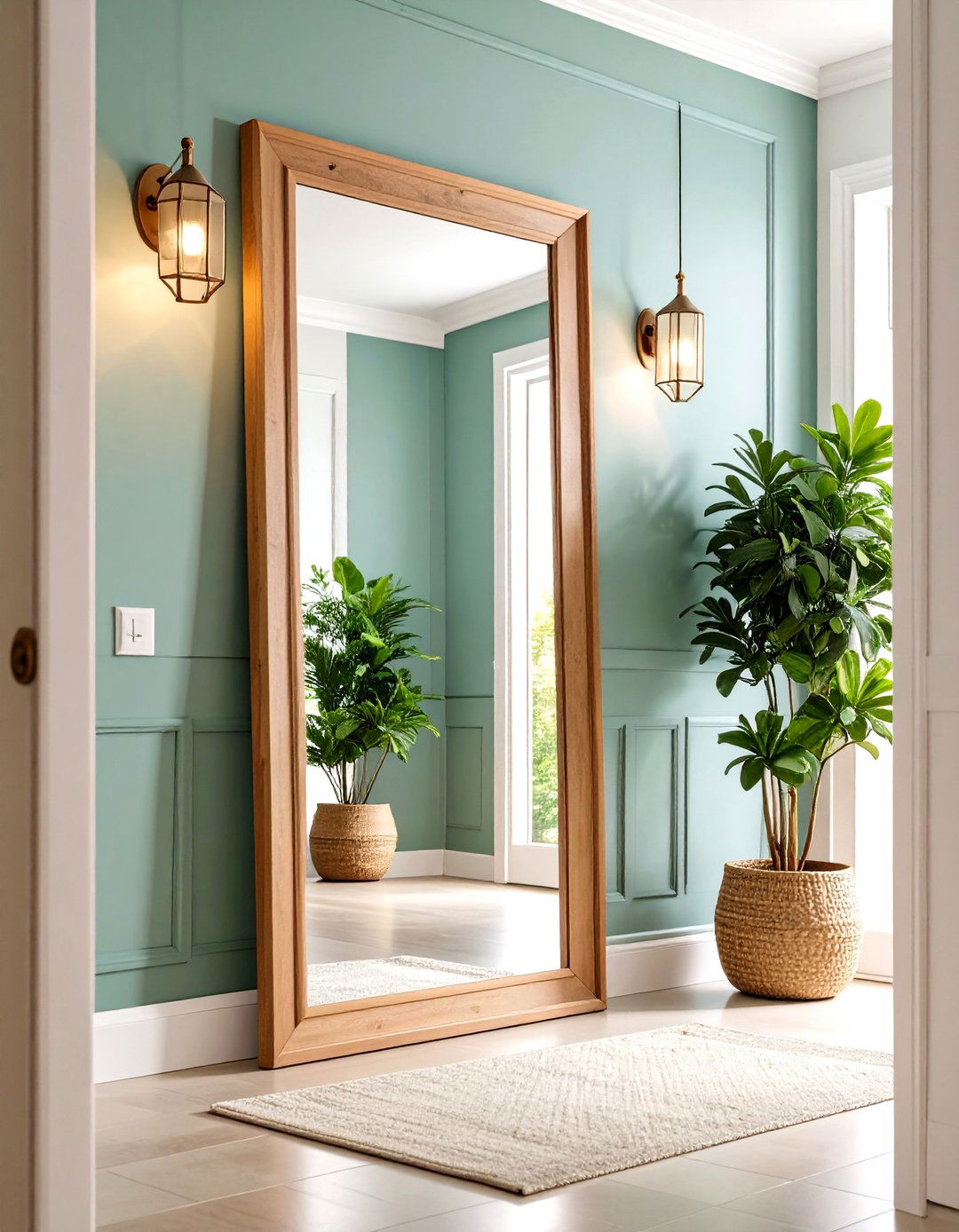 Oversized Leaning Entryway Mirror - 30 entryway mirror ideas