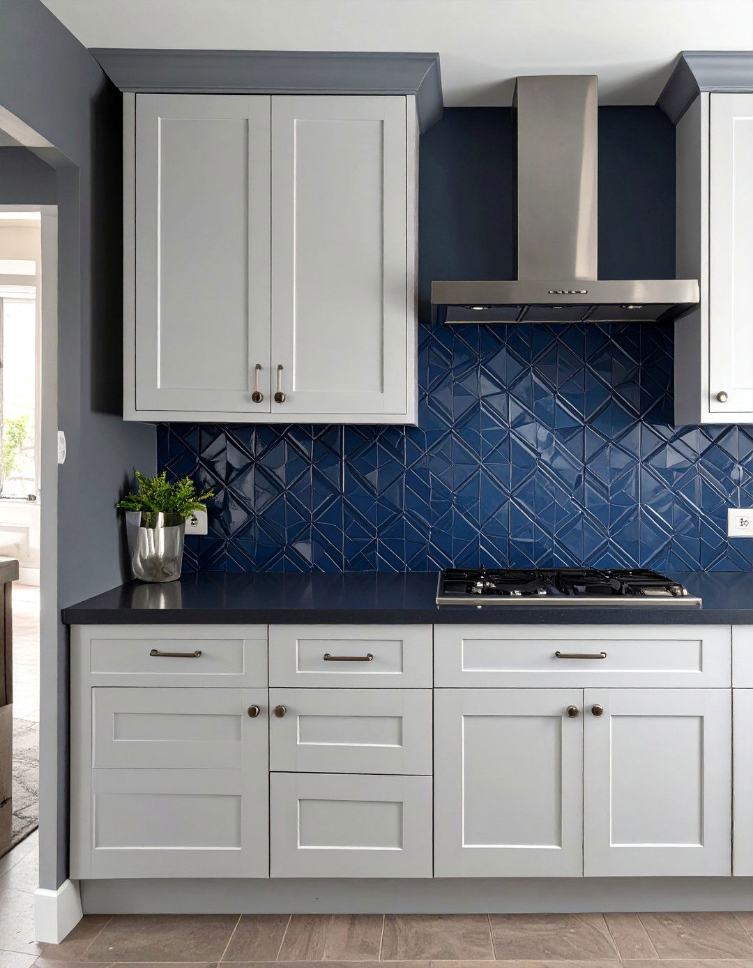 Painted Backsplash with Stencils - 30 inexpensive backsplash ideas
