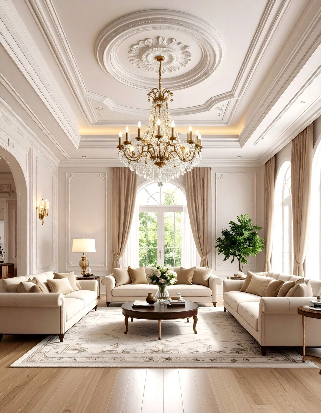 Painted Ceiling Medallion - 30 living room ceiling ideas
