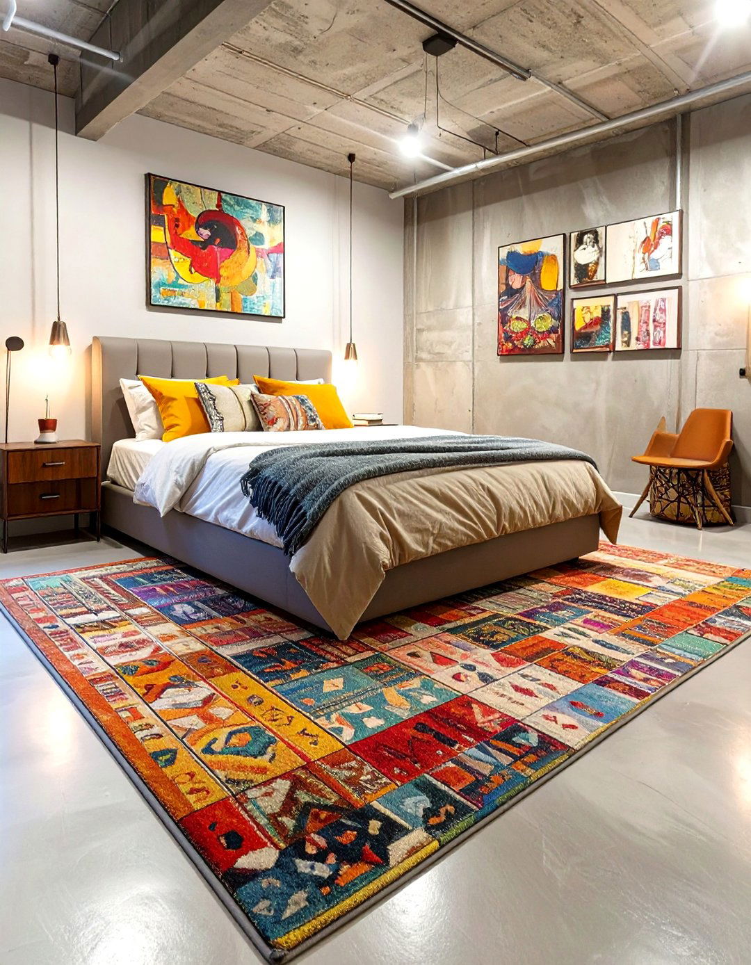 Painted Concrete Floor Bedroom - 30 basement bedroom ideas on a budget