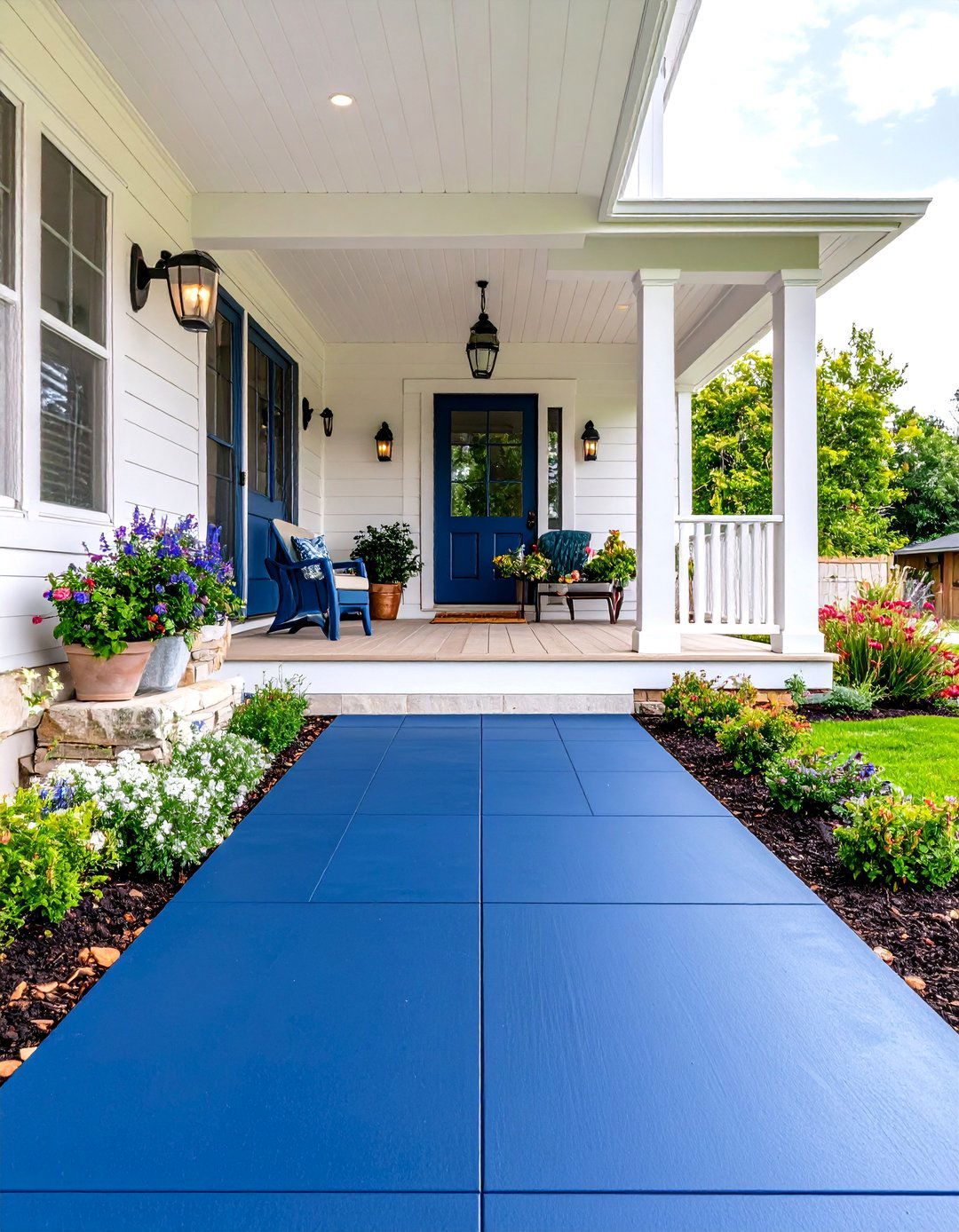 Painted Concrete Porch Flooring - 30 porch flooring ideas