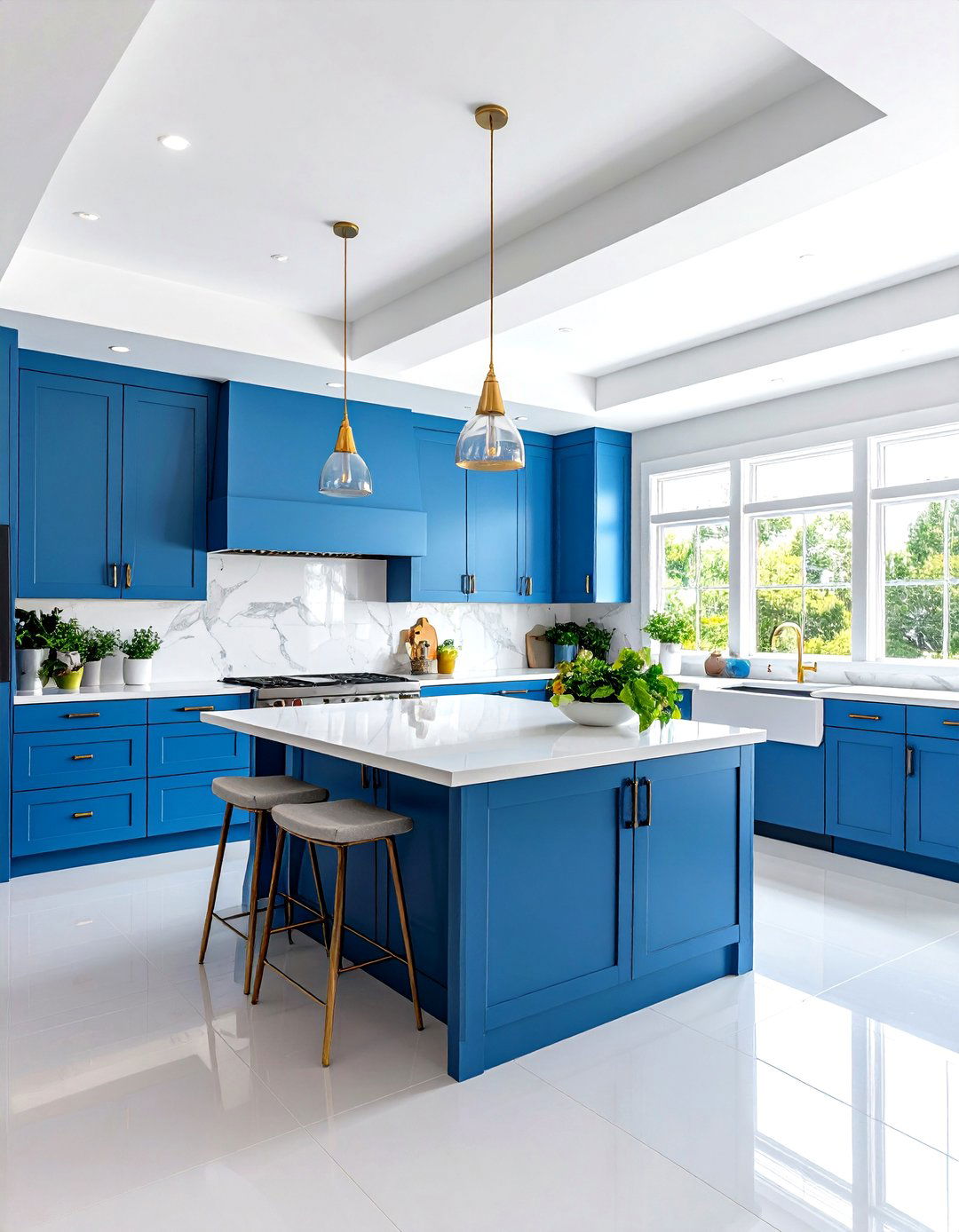 Painted Faux Beams Kitchen Ceiling - 30 kitchen ceiling ideas