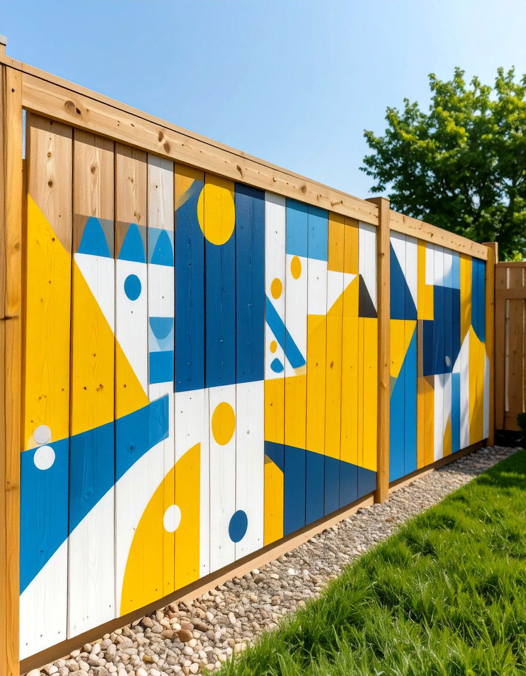 Painted Fence Mural for a Creative Backyard - 30 simple backyard ideas