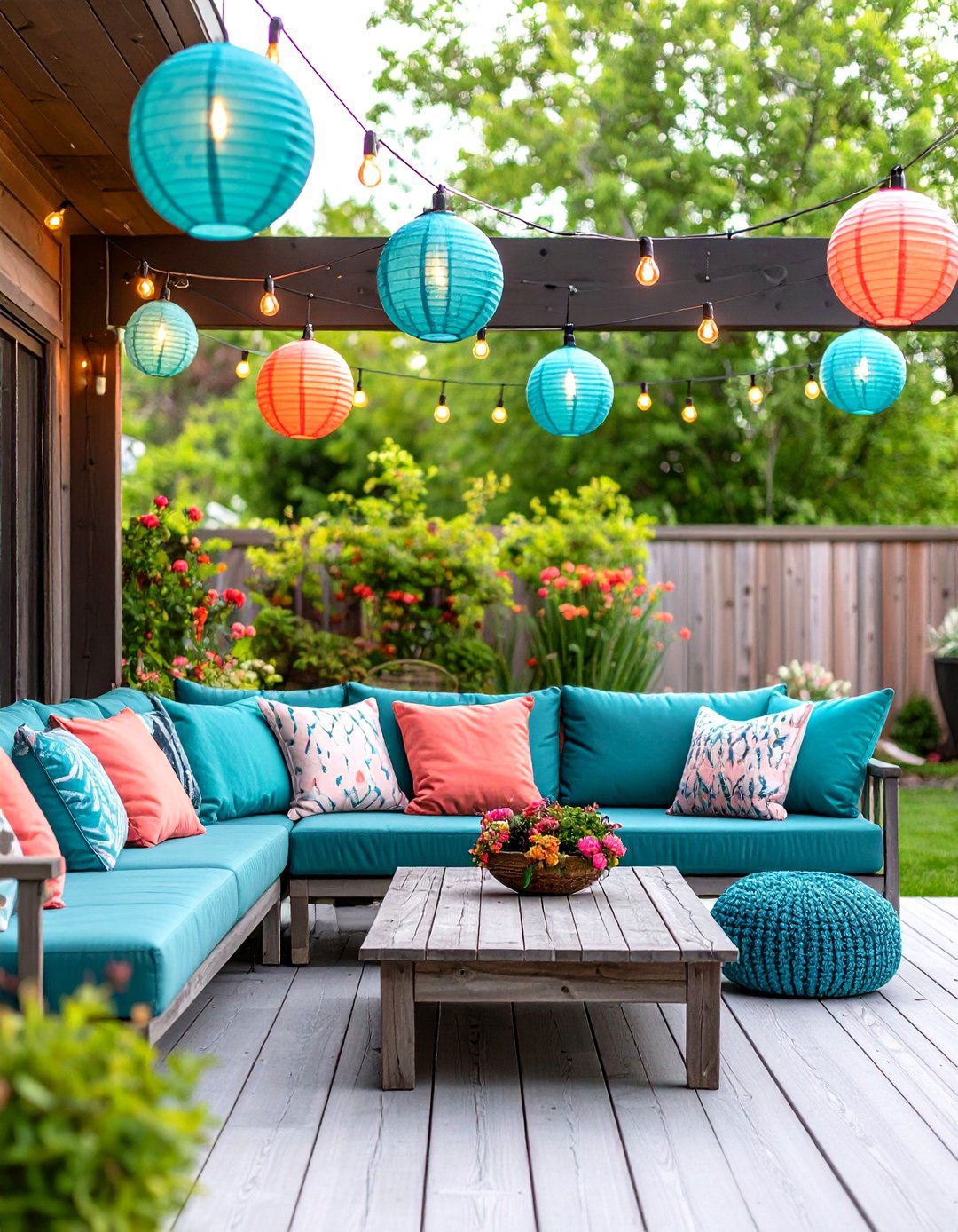 Painted Globe String Light Bulbs - 30 diy backyard lighting ideas