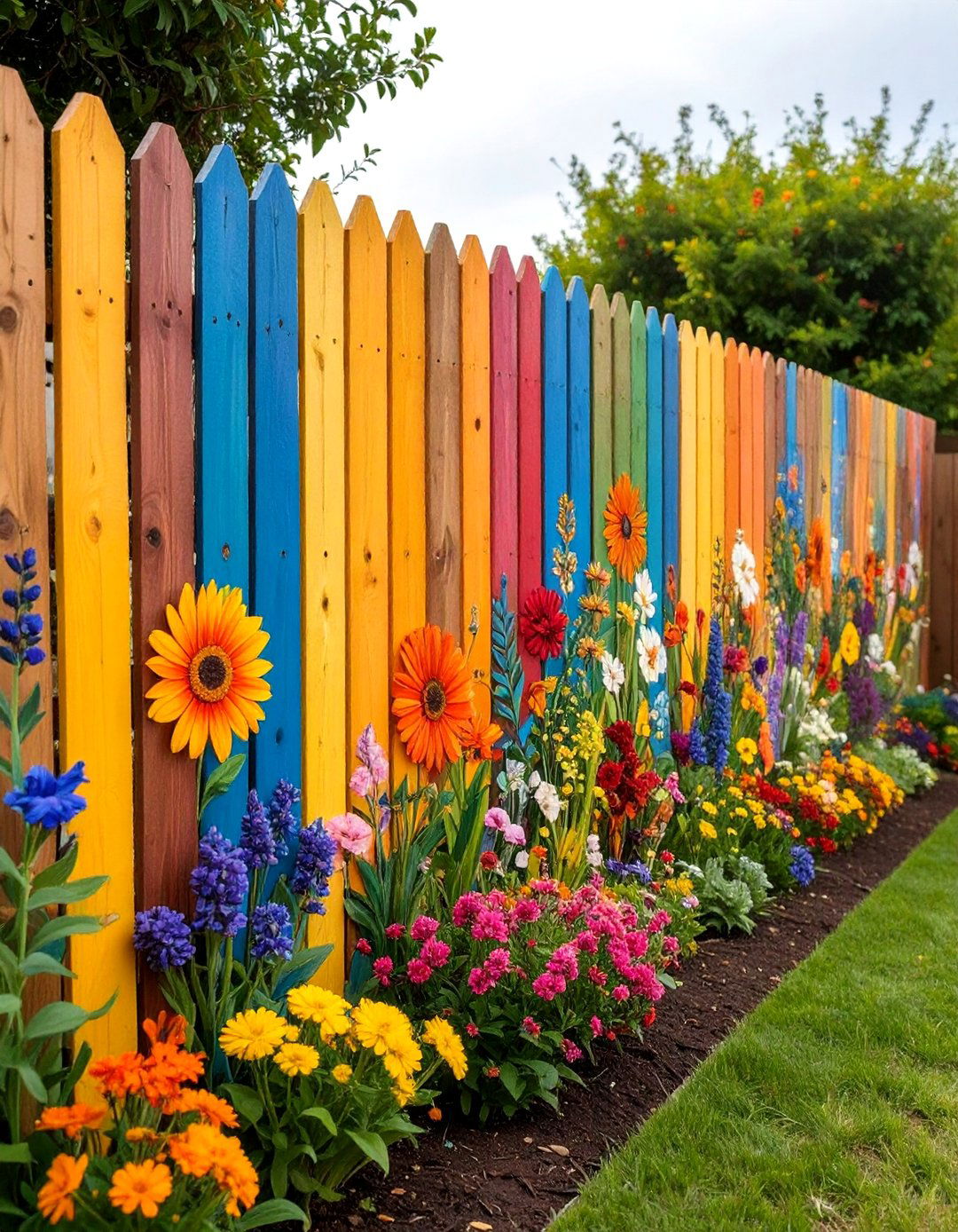 Painted Mural Fence - 30 backyard fence ideas