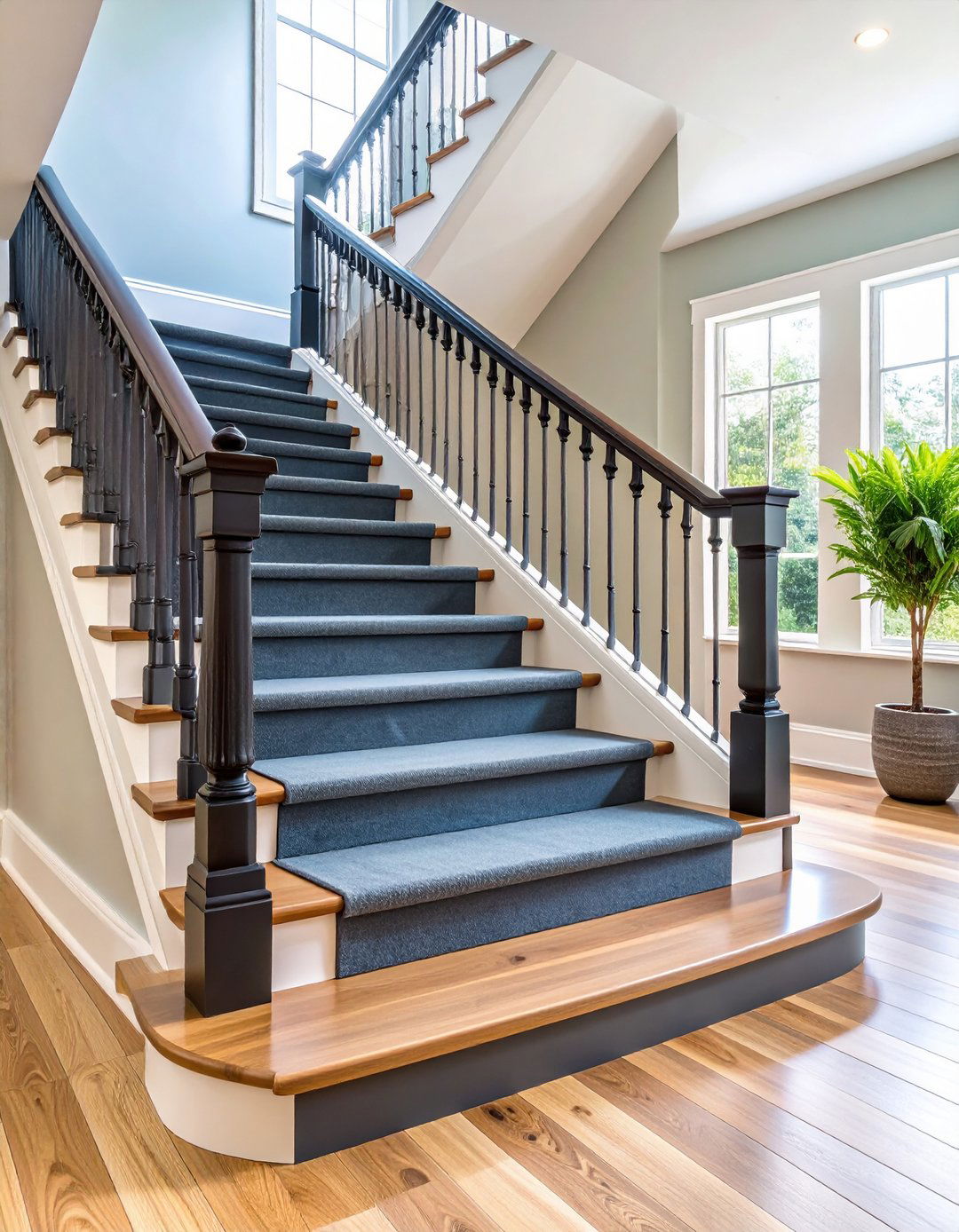 Painted Stair Runner Illusions - 30 latest carpet trends for stairs