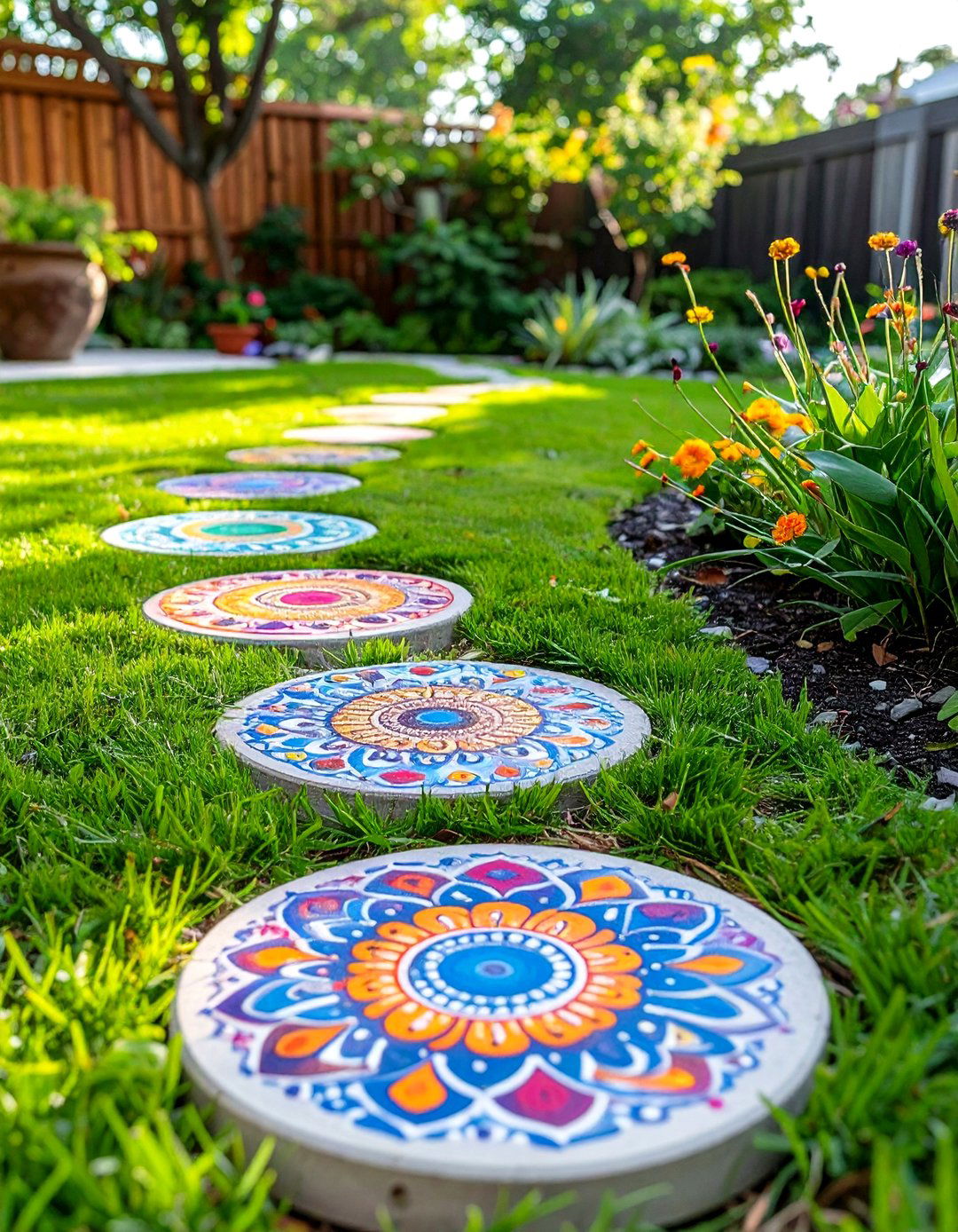 Painted Stepping Stones - 30 outdoor decor ideas