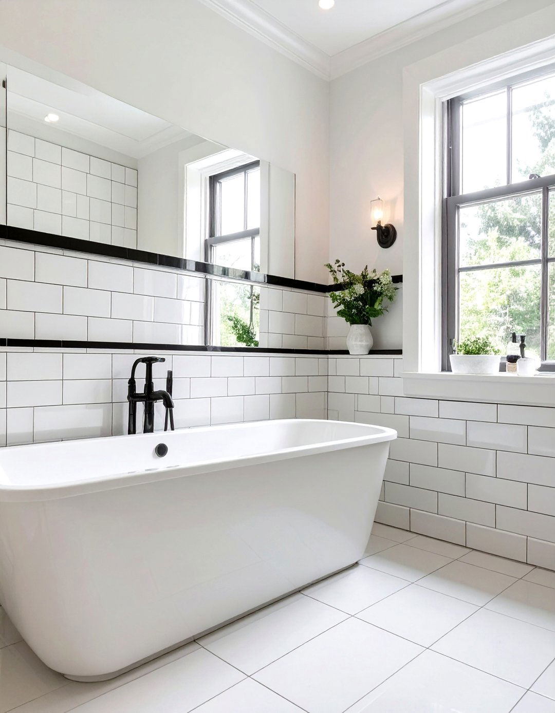 Painted Subway Tile Illusion - 30 bathroom tile paint ideas