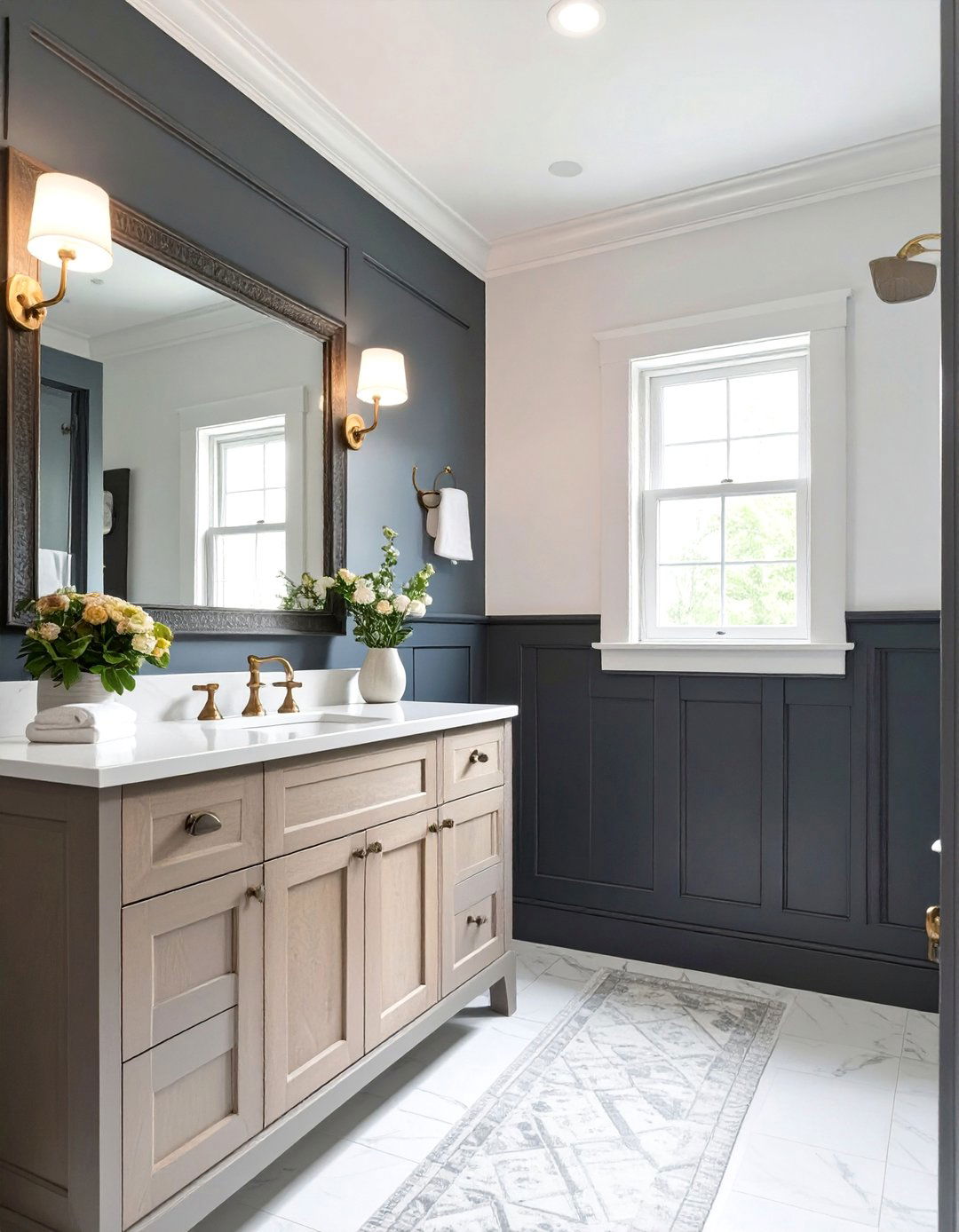 Painted Wainscoting in the Bathroom - 30 bathroom painting ideas photos