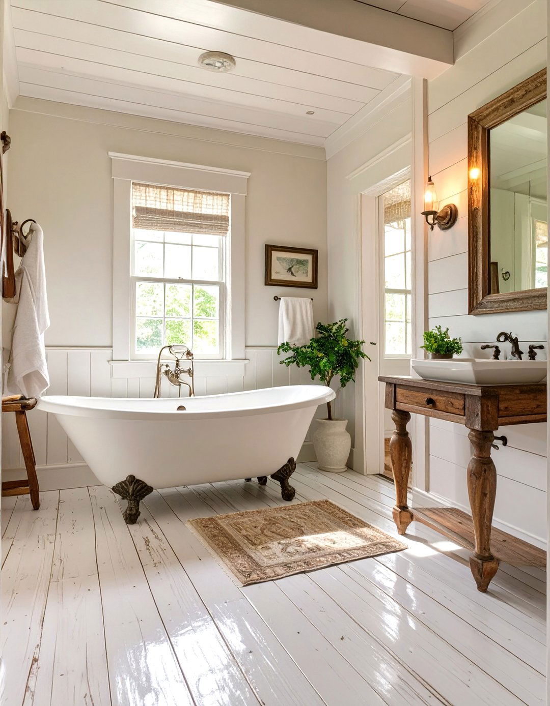 Painted Wood Floor Bathroom - 30 bathroom flooring ideas