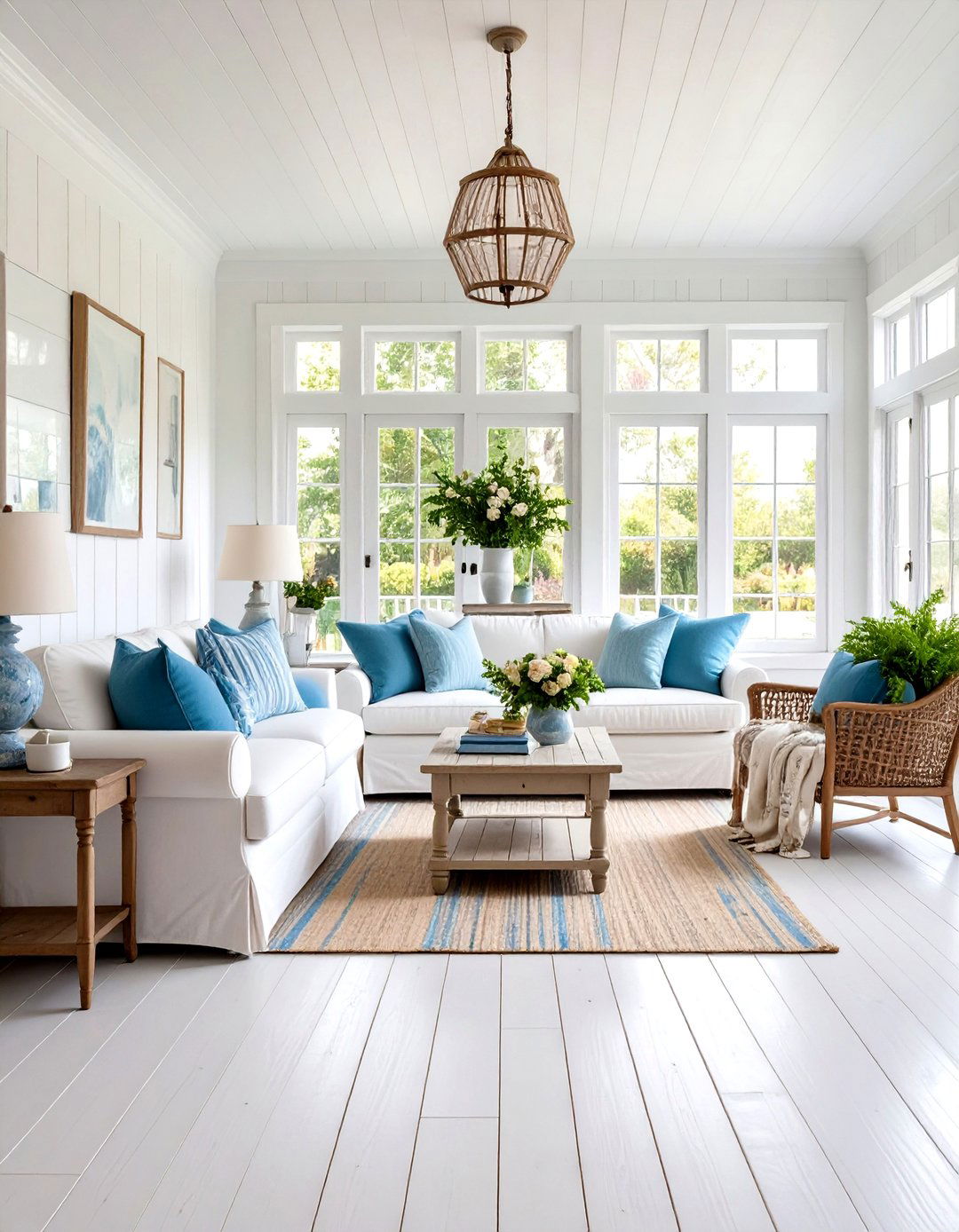 Painted Wood Floors - 30 living room floor ideas