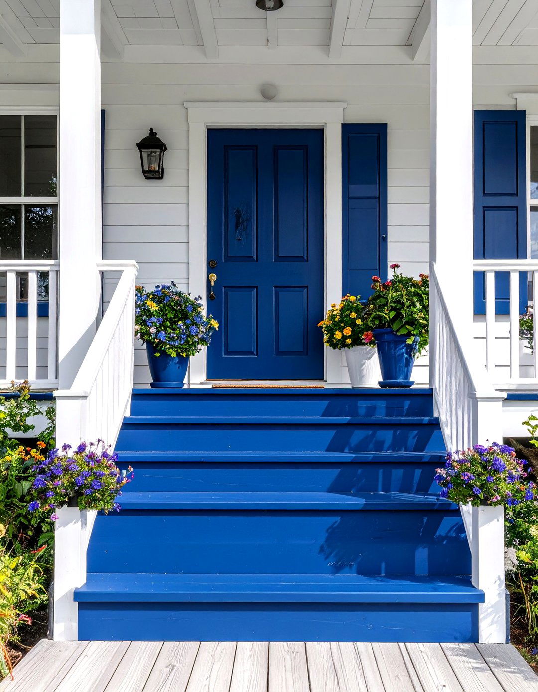 Painted Wood Porch Steps - 30 porch steps ideas