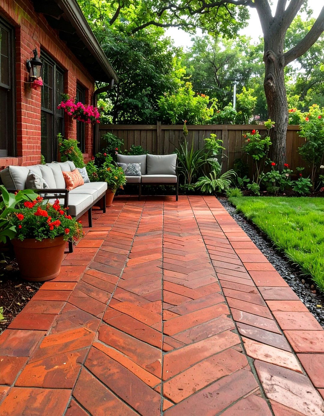 Painting a Faux Brick Finish on Your Concrete Patio - 30 simple concrete patio ideas on a budget